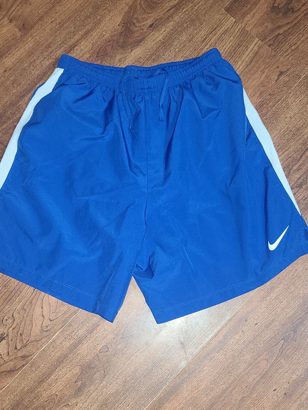 Y2k Style Nike Men's Athletic Shorts Blue with White Accents Size M